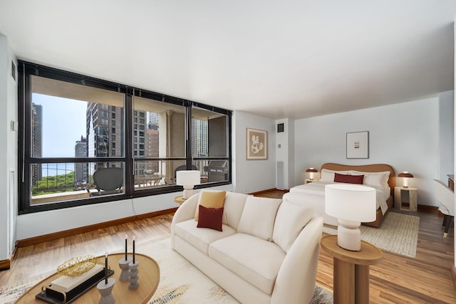 1030 N State St Unit 9G, Chicago, IL 60610 - bedroom featuring baseboards and wood finished floors