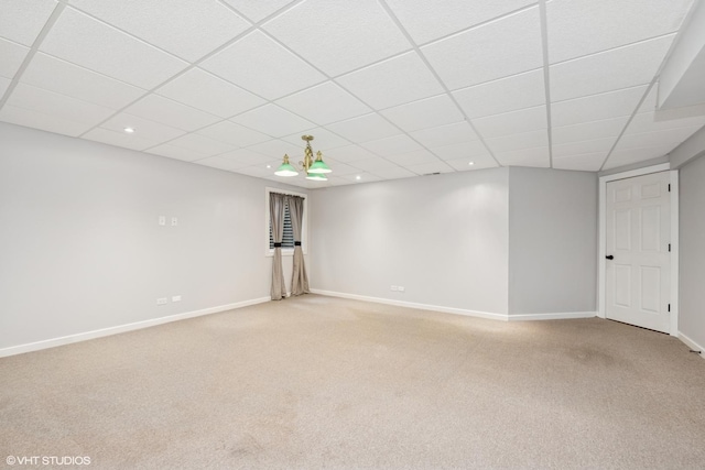 2714 Arbor Dr, Mchenry, IL 60050 - unfurnished room with light carpet, a drop ceiling, and recessed lighting