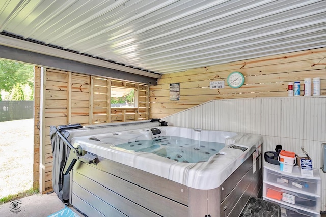 235 Fox Trail Ct, Bourbonnais, IL 60914 - misc room featuring a jacuzzi and wood walls