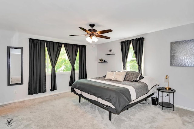 235 Fox Trail Ct, Bourbonnais, IL 60914 - bedroom featuring light colored carpet and ceiling fan