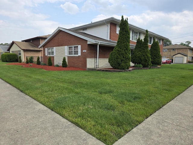 3641 W 120th St, Alsip, IL 60803 - view of home's exterior featuring brick siding and a yard