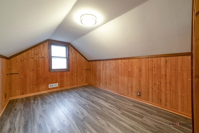 38236 N Lee Ave, Spring Grove, IL 60081 - additional living space with wood finished floors, wood walls, and vaulted ceiling