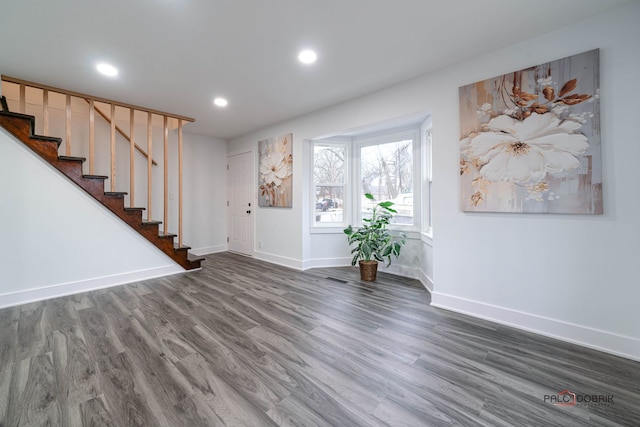 38236 N Lee Ave, Spring Grove, IL 60081 - foyer featuring stairway, wood finished floors, and recessed lighting