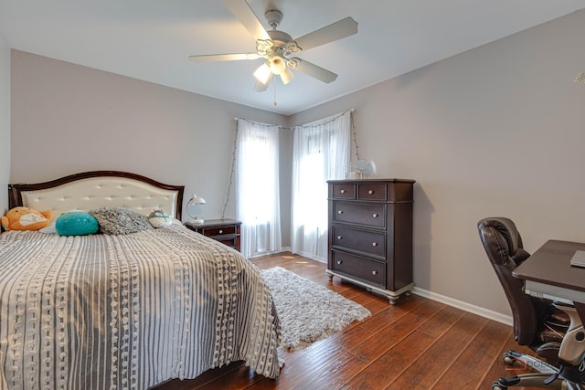 202 Dallas Dr, Bartlett, IL 60103 - bedroom featuring wood finished floors, ceiling fan, and an office area