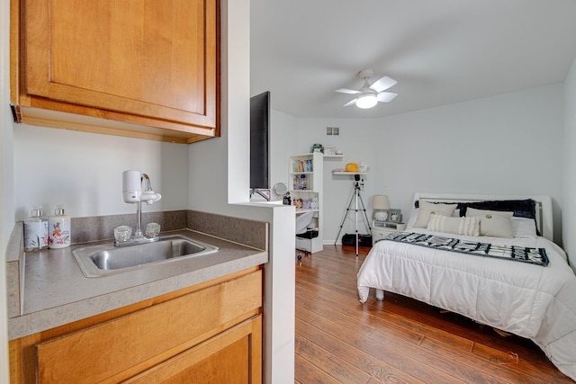 202 Dallas Dr, Bartlett, IL 60103 - bedroom with wood finished floors and a ceiling fan
