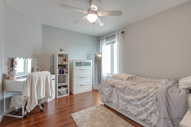 202 Dallas Dr, Bartlett, IL 60103 - bedroom featuring wood finished floors and ceiling fan