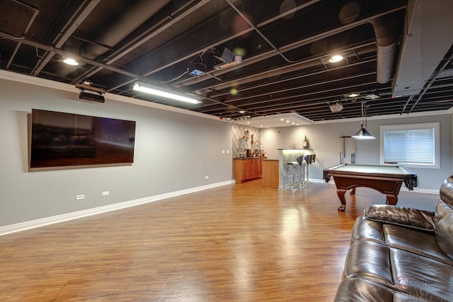 202 Dallas Dr, Bartlett, IL 60103 - playroom featuring wood finished floors, billiards, and bar