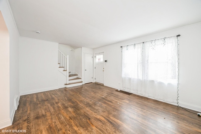 3818 W 107th St, Chicago, IL 60655 - unfurnished living room featuring stairs and wood finished floors