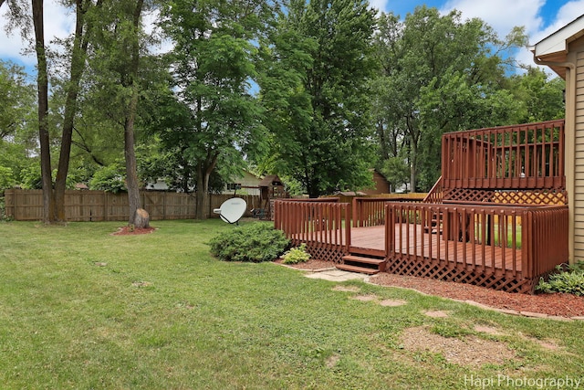 35066 Frontage Rd, Ingleside, IL 60041 - fenced backyard with a wooden deck
