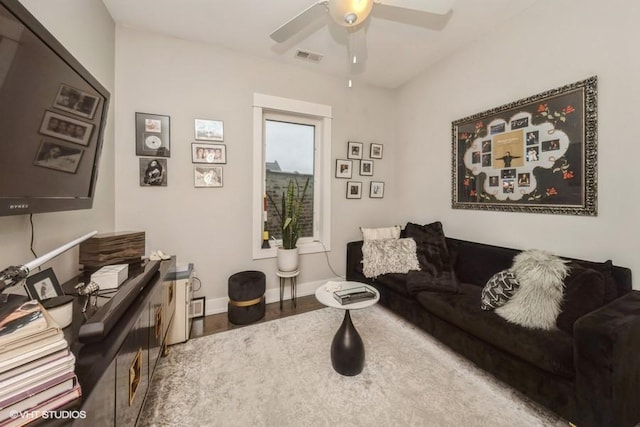 4730 S Champlain Ave Unit 3, Chicago, IL 60615 - living area featuring ceiling fan and wood finished floors