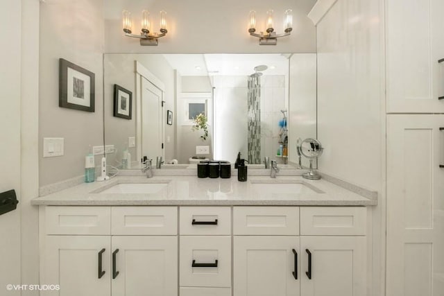 4730 S Champlain Ave Unit 3, Chicago, IL 60615 - full bathroom featuring double vanity and a tile shower