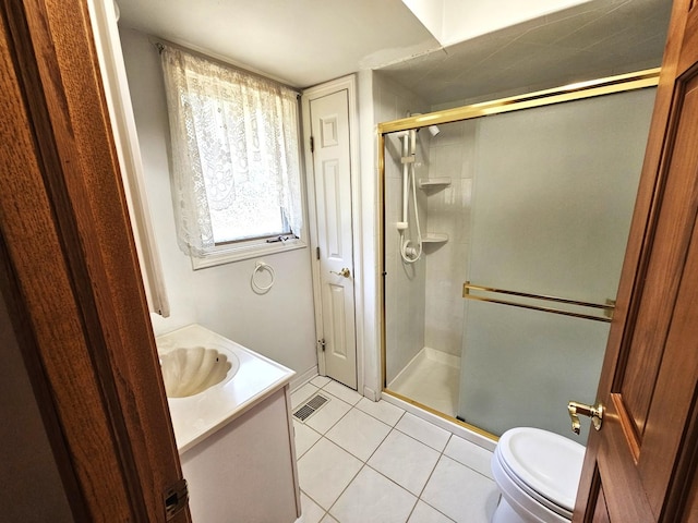9616 Zimmer Dr, Algonquin, IL 60102 - full bathroom featuring a stall shower, tile patterned floors, and vanity