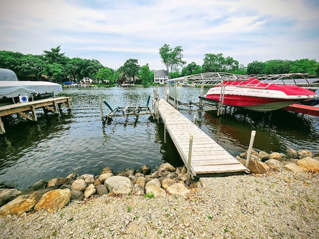 9616 Zimmer Dr, Algonquin, IL 60102 - dock area featuring boat lift and a water view