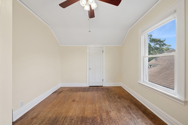 6912 N Osceola Ave, Chicago, IL 60631 - bonus room featuring lofted ceiling, ceiling fan, and wood finished floors