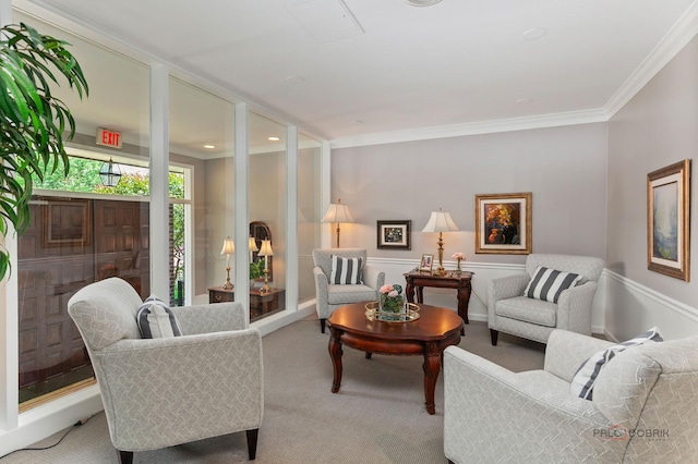 1350 N Western Ave Unit 106, Lake Forest, IL 60045 - carpeted living room with crown molding