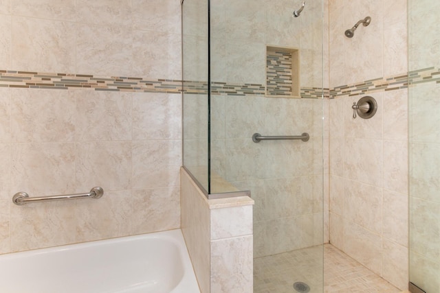 910 Persimmon Ln Unit B, Mount Prospect, IL 60056 - bathroom with tiled shower and a garden tub
