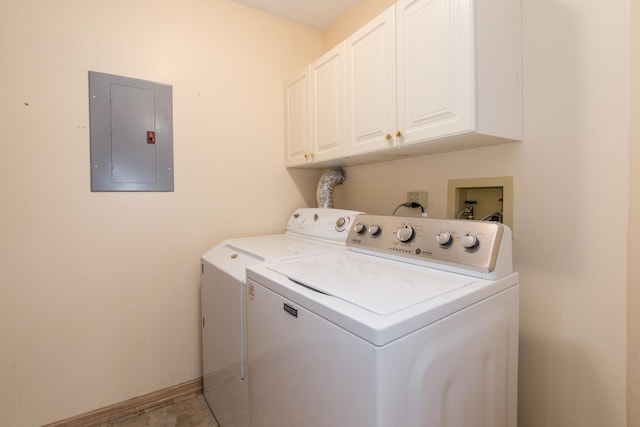 910 Persimmon Ln Unit B, Mount Prospect, IL 60056 - laundry room featuring electric panel, independent washer and dryer, and cabinet space