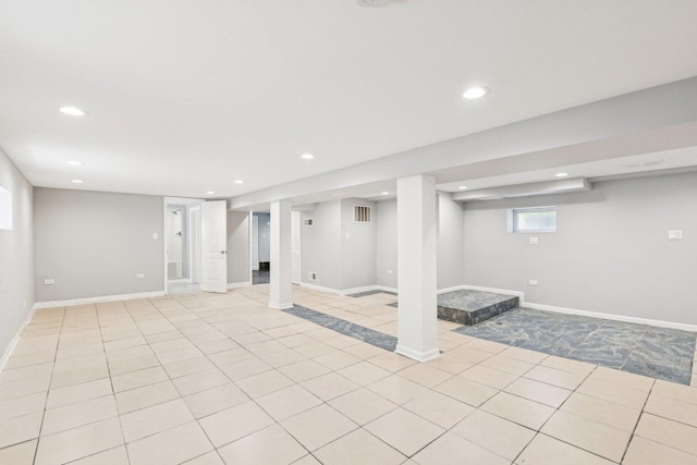 8753 S Troy Ave, Evergreen Park, IL 60805 - basement featuring recessed lighting and light tile patterned floors