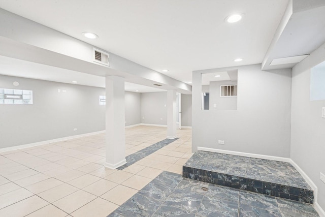 8753 S Troy Ave, Evergreen Park, IL 60805 - basement with light tile patterned flooring and recessed lighting