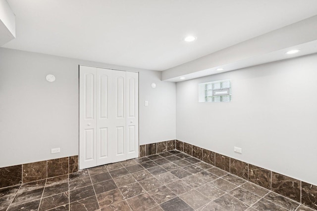 8753 S Troy Ave, Evergreen Park, IL 60805 - basement with recessed lighting and dark marble finish floors