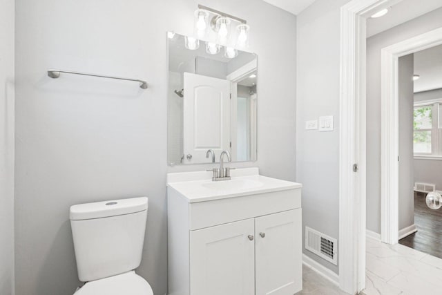 8753 S Troy Ave, Evergreen Park, IL 60805 - bathroom featuring vanity and marble finish flooring