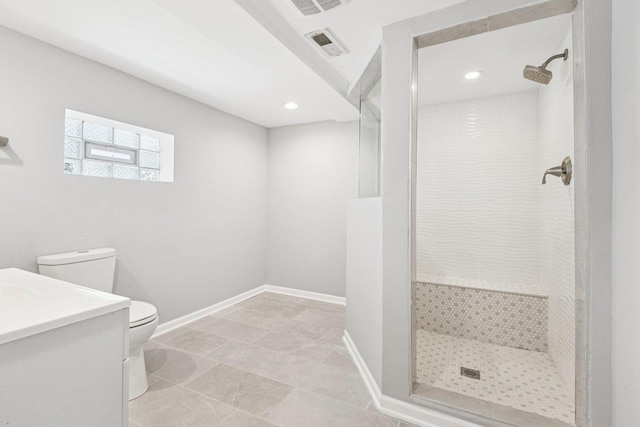 8753 S Troy Ave, Evergreen Park, IL 60805 - bathroom featuring a stall shower, vanity, and recessed lighting