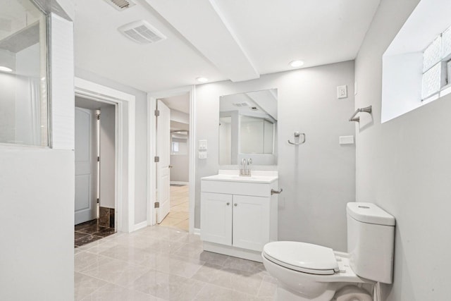 8753 S Troy Ave, Evergreen Park, IL 60805 - bathroom featuring vanity, recessed lighting, and marble finish floors