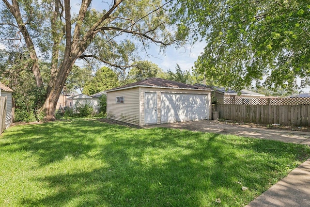 8753 S Troy Ave, Evergreen Park, IL 60805 - view of yard with an outdoor structure and a detached garage