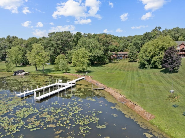 39081 N Sheridan Rd, Antioch, IL 60002 - dock area with a water view and view of wooded area