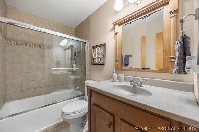 1641 Cornell Dr, Hoffman Estates, IL 60169 - bathroom featuring vanity, shower / bath combination with glass door, and tile patterned flooring