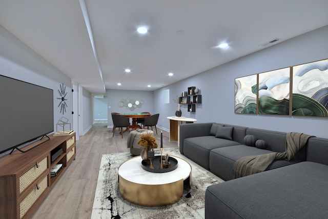8004 S Ada St, Chicago, IL 60620 - living room featuring light wood-style floors and recessed lighting