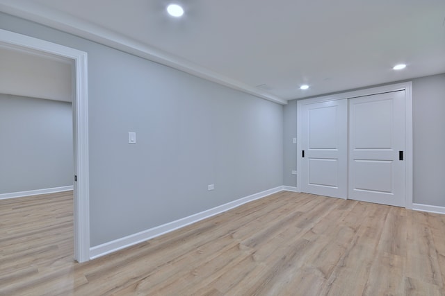8004 S Ada St, Chicago, IL 60620 - basement featuring light wood-style flooring and recessed lighting