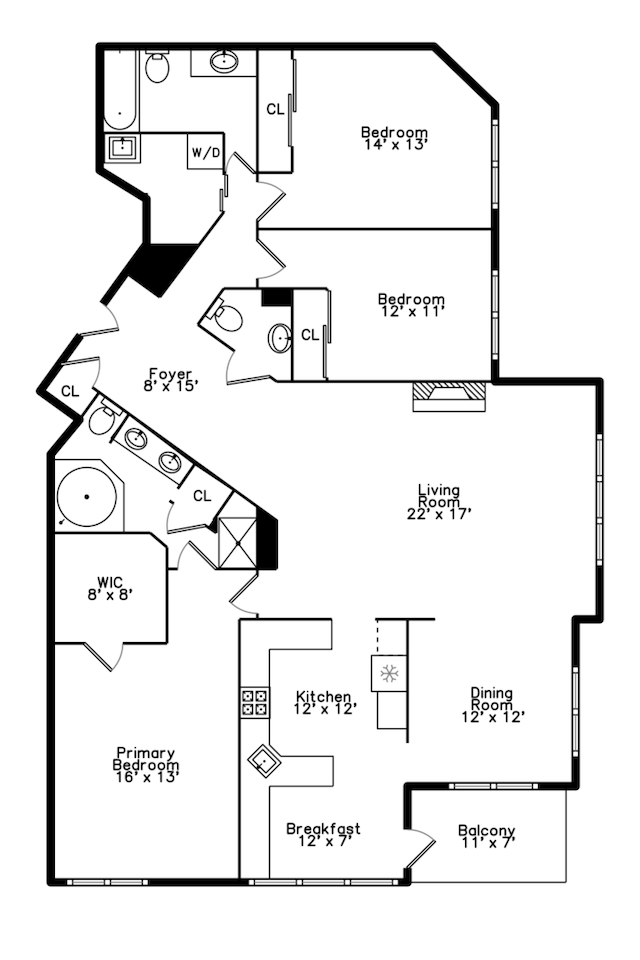 2660 Summit Dr Unit 302, Glenview, IL 60025 - view of room layout