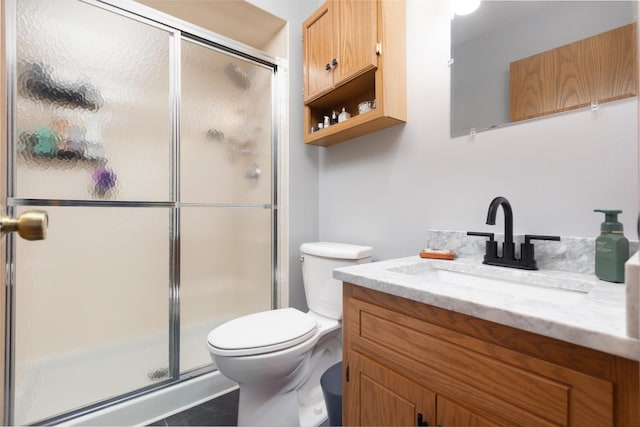 15317 S 73rd Ave Unit 8, Orland Park, IL 60462 - bathroom with vanity, a stall shower, and tile patterned flooring