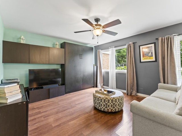 1400 Ashton Ct Unit B1, Wheeling, IL 60090 - living room with wood finished floors and ceiling fan