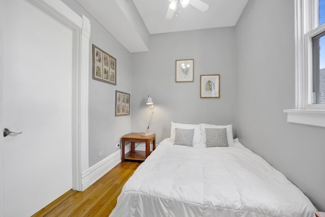 1848 W Cermak Rd Unit 3, Chicago, IL 60608 - bedroom with wood finished floors and a ceiling fan