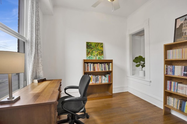 1848 W Cermak Rd Unit 3, Chicago, IL 60608 - office space featuring wood finished floors and a ceiling fan