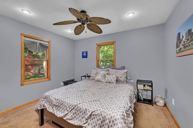 1819 Il Route 176, Crystal Lake, IL 60014 - carpeted bedroom featuring recessed lighting and ceiling fan