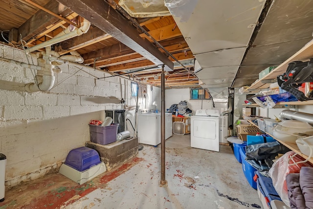 1819 Il Route 176, Crystal Lake, IL 60014 - unfinished below grade area with independent washer and dryer