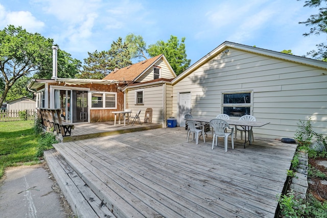 1819 Il Route 176, Crystal Lake, IL 60014 - back of house featuring outdoor dining space and a wooden deck