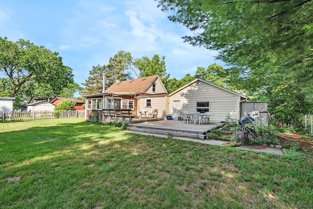 1819 Il Route 176, Crystal Lake, IL 60014 - rear view of property with a wooden deck and outdoor dining space