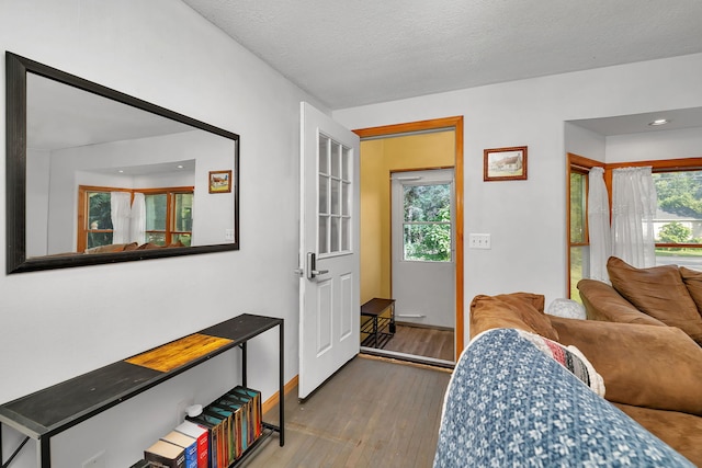 1819 Il Route 176, Crystal Lake, IL 60014 - sitting room with wood finished floors, a textured ceiling, and recessed lighting