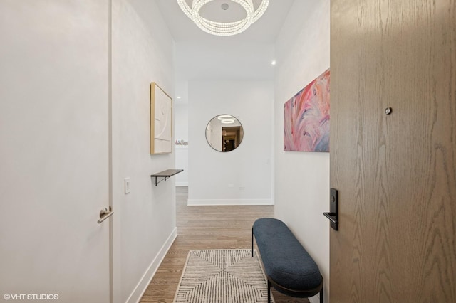 403 N Wabash Ave Unit 17C, Chicago, IL 60611 - hall featuring wood finished floors and baseboards