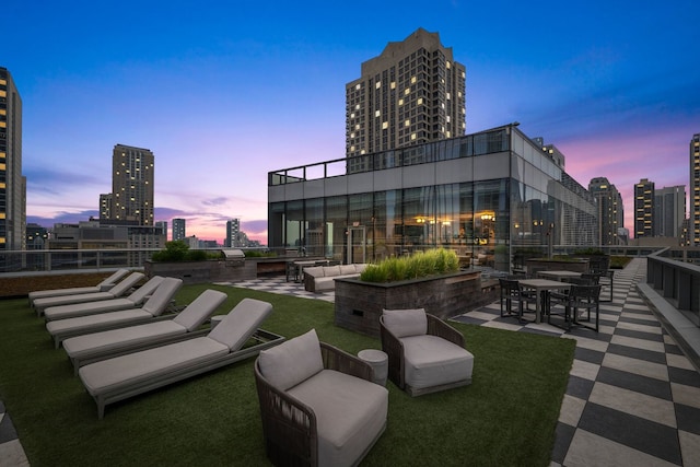 403 N Wabash Ave Unit 17C, Chicago, IL 60611 - view of patio with a view of city and outdoor lounge area