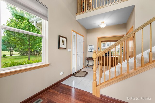 937 Emerald Dr, Pingree Grove, IL 60140 - foyer entrance with stairway and wood finished floors