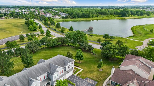 937 Emerald Dr, Pingree Grove, IL 60140 - drone / aerial view of a nearby body of water