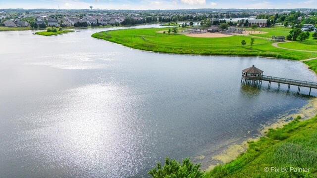 937 Emerald Dr, Pingree Grove, IL 60140 - bird's eye view of a nearby body of water