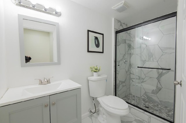 507 Wingate Dr, Schaumburg, IL 60193 - full bathroom with vanity, a marble finish shower, and marble finish floors