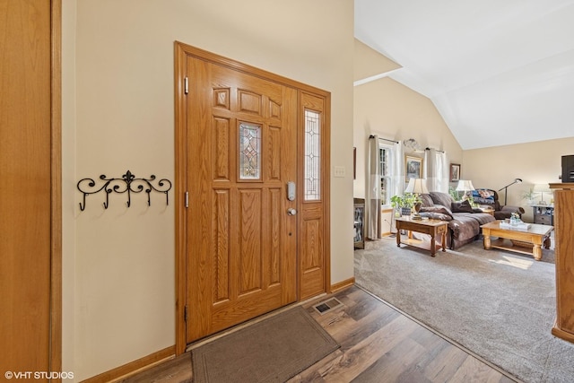 1908 Chestnut Hill Rd, Plainfield, IL 60586 - entryway featuring vaulted ceiling and wood finished floors