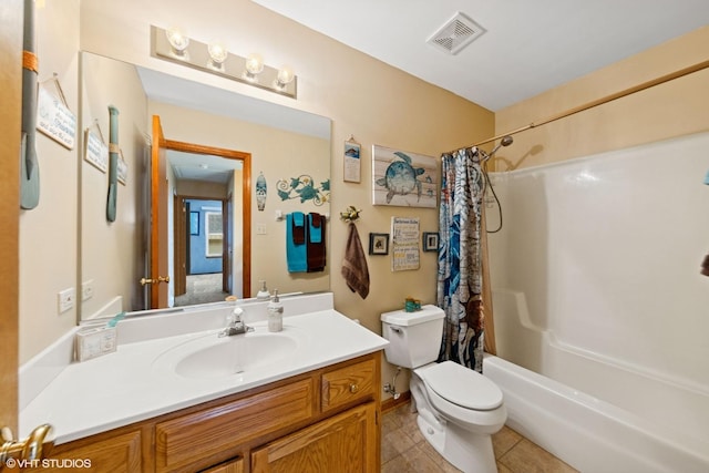 1908 Chestnut Hill Rd, Plainfield, IL 60586 - full bathroom featuring vanity, shower / bath combo with shower curtain, and tile patterned floors